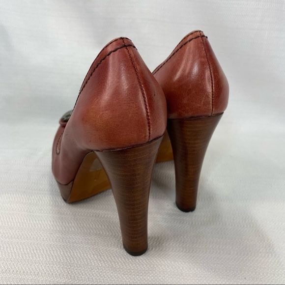 Rare Miss Sixty Leather Platform High Heels 4.5” Dusty Rose Pink Size 37 / 6.5 - Picture 6 of 14